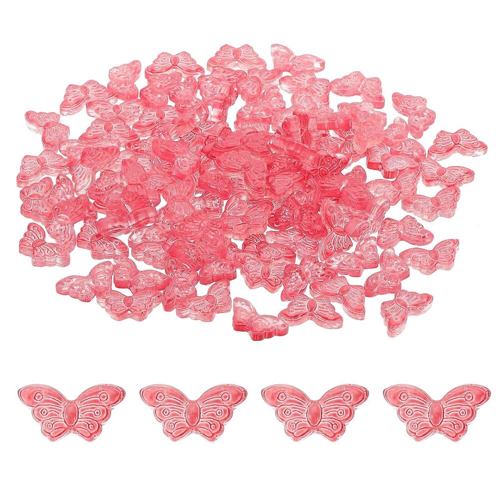 6364 Butterfly Beads, 100Pcs Crystal Butterfly Beads Translucent Czech